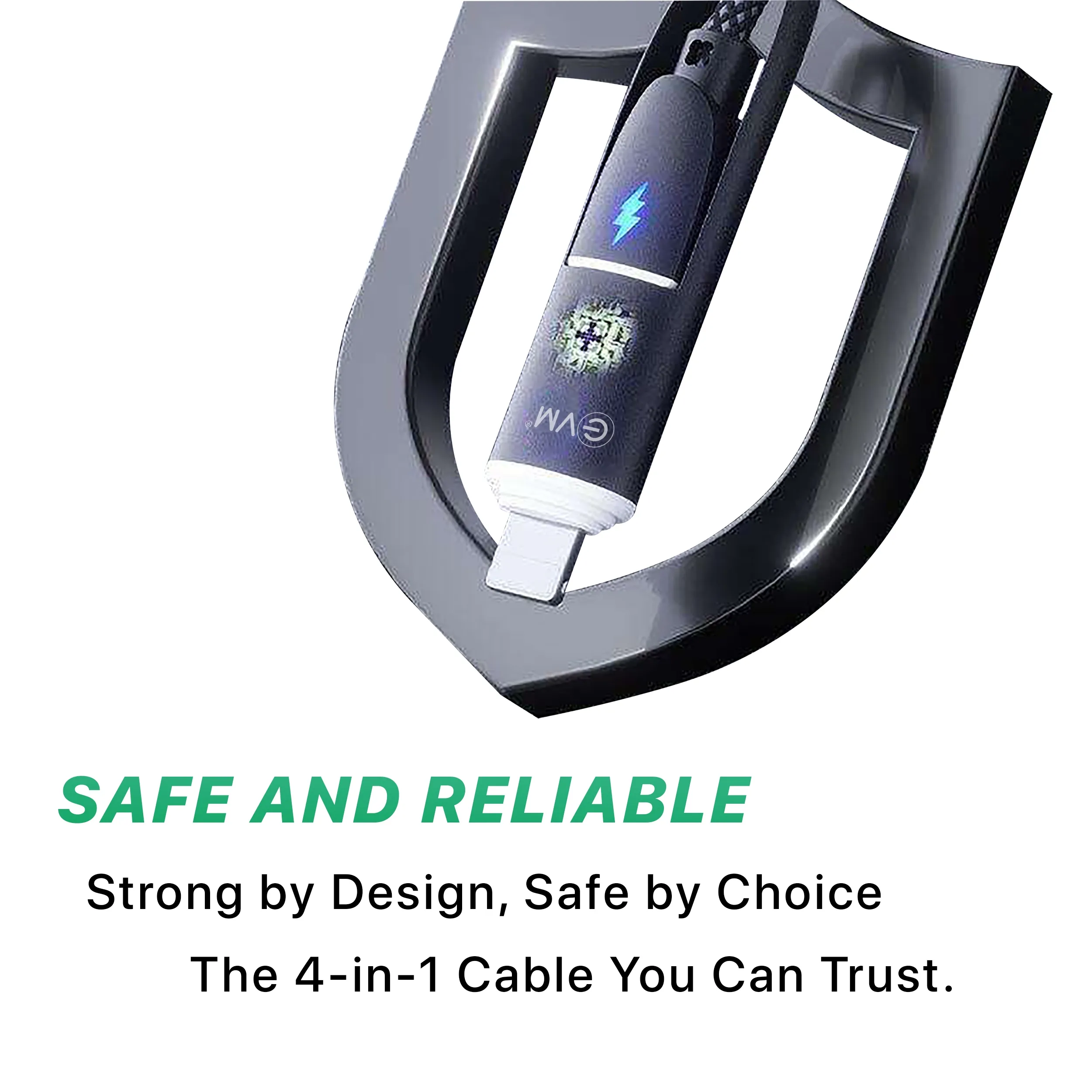 EVM 4-in-1 Charge & Sync Cable 60W 1M (USB | Iphone | Type-C) EVM-M-5-B view 5